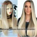 4 Wig Type Optional  Ombre ash blonde Light Blonde Super Straight Human Hair Wig