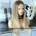  4 Wig Type Optional  Ombre ash blonde Light Blonde Super Straight Human Hair Wig
