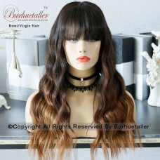 4 Wig Types Optional 3T Ombre Balayage Colouring Dark Brown Shadow Medium Brown Fall to Gold Brown  Human Hair  Wigs