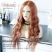 4 Wig Types Optional Solid Copper Wavy Human Hair Wigs 