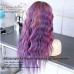 4 Wig Types Optional Party Style  Pink Purple Balayage Human Hair Wigs 