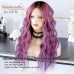 4 Wig Types Optional Party Style  Pink Purple Balayage Human Hair Wigs 