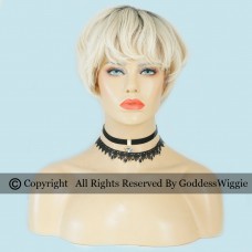 4 Wig Type Optional 130density ombre blonde pixie cut style full lace wigs 