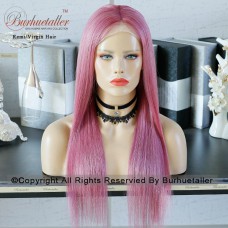  4 Wig Type Optional  Pink Purple Human Hair Wig