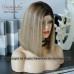  4 Wig Type Optional  ombre highlight blonde Human Hair Wig  